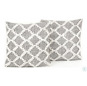 Willow Off White And Cream Diamond Square Pillow Set Of 2