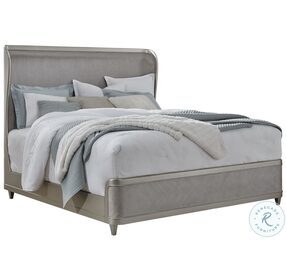 Zoey Silver Queen Upholstered Shelter Bed