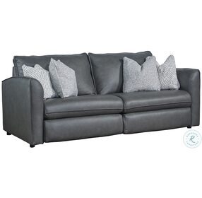 Dax Monaco Graphite 86" Double Power Reclining Sofa with Pillows