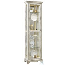 P021595 Distressed White Paint Display Cabinet