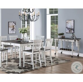 Joanna Ivory And Mocha Extendable Counter Height Dining Room Set