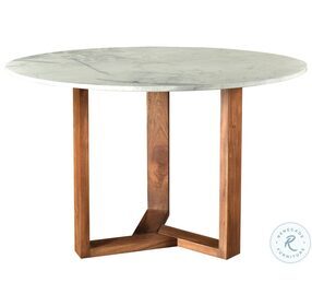 Jinxx White Marble And Natural Dining Table