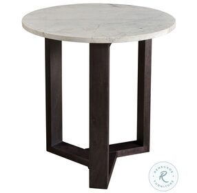 Jinxx Gray Marble And Charcoal Side Table