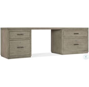 Linville Falls Soft Smoked Gray 96" Desk with Small File and Lateral File Cabinet