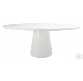 Jefferson White Lacquer Oval Dining Table