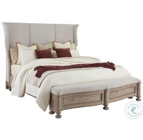 Higgins Street Woodland Stone Queen Upholstered Panel Bed