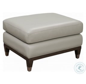 Addison Frost Gray Leather Accent Ottoman