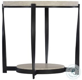 Berkshire Neutral Stone And Aged Pewter Side Table