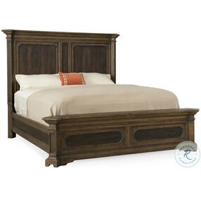 Woodcreek Saddle Brown And Anthracite Black Queen Mansion Bed