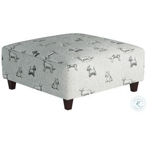 Biscuit Iron Cream and Grey Square Cocktail Ottoman