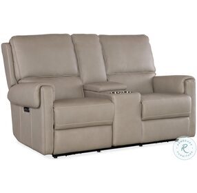Somers Dark Taupe Power Reclining Loveseat with Power Headrest