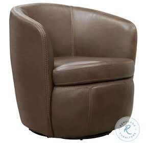 Barolo Vintage Brown Leather Swivel Club Chair