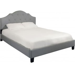Mist Grey Queen Upholstered Panel Bed