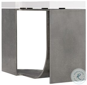 Catalina White Plaster And Graphite Side Table