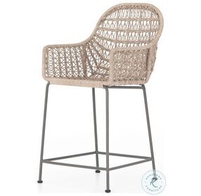 Bandera Vintage White Outdoor Woven Counter Height Stool