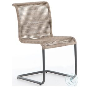 Grover Gunmetal And Vintage White Outdoor Dining Chair