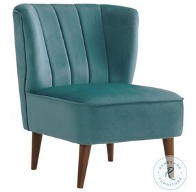 Corbin Marine Blue Velvet Tufted Accent Chair