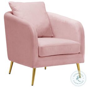 Zuri Blush And Gold Leg Velvet Accent Chair