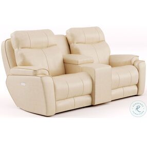 Show Stopper Sand Zero Gravity Reclining Console Loveseat with Power Headrest