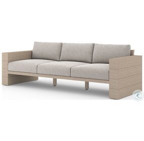 Leroy 96" Brown And Stone Grey Outdoor Sofa