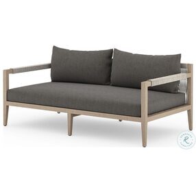 Sherwood Charcoal and Washed Brown Outdoor Loveseat