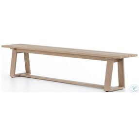 Atherton Washed Brown Outdoor Dining Bench
