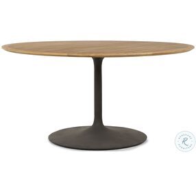 Reina Natural Teak And Bronze Outdoor 54" Dining Table