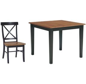 Dining Essentials Black Cherry Square Dining Room Set with Shaker Legs