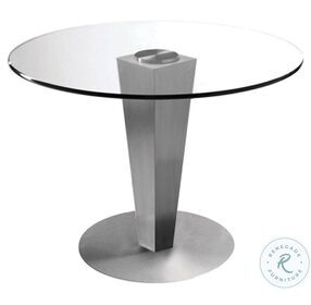 Julia Stainless Steel Glass Top 38" Dining Table
