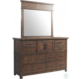 Dex Walnut Dresser With Mirror