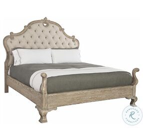 Campania Weathered Sand King Upholstered Panel Bed
