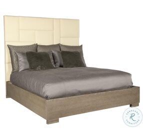 Mosaic Dark Taupe Queen Upholstered Panel Bed
