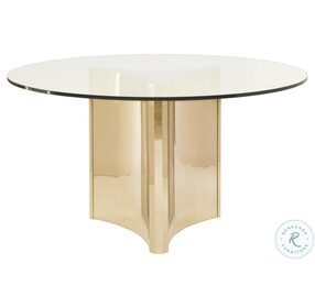 Abbott Patinated Brass 54" Dining Table