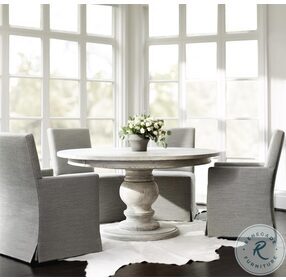 Mirabelle Cotton Round Extendable Dining Room Set