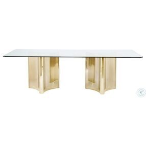 Abbott Patinated Brass Dining Table