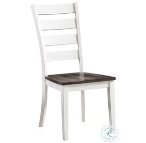 Kona Gray and White Ladder Back Side Chair Set of 2
