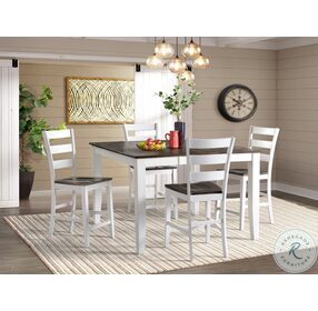 Kona Gray and White Extendable Gathering Height Dining Room Set