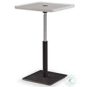 Katie White And Black Hydraulic Adjustable Height End Table