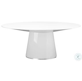 Otago High Gloss White 71" Oval Dining Table