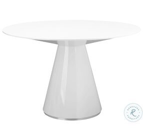 Otago High Gloss White 47" Round Dining Table