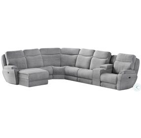 Show Stopper Platinum Reclining Small LAF Sectional with Power Headrest and Wireless Power Storage Console