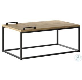 Noa Oak And Black Painted Metal Cocktail Table