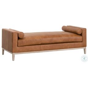 Keaton Whiskey Brown Leather Daybed