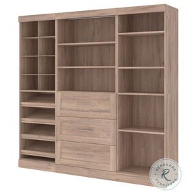 Pur Rustic Brown 86" Closet Organizer with Storage Cubbies