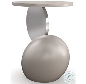 Onyx Mink And Polished Stainless Steel Side Table