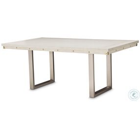 Menlo Station Eucalyptus And Brushed Silver Extendable 76" Rectangular Dining Table