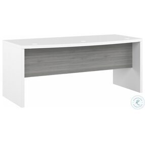 Echo Pure White And Modern Gray 72" Bow Front Desk