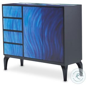 Illusions Blue And Black Waves Cabinet