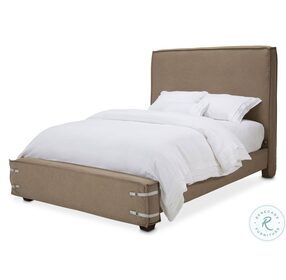Penninsula Khaki Queen Upholstered Panel Bed