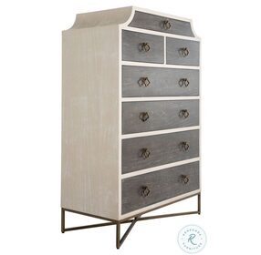 Kirsten Cerused White And Cerused Coal Tall Boy Chest